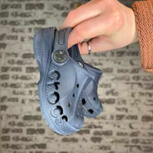 Crocs | kids navy blue rubber slip on shoes